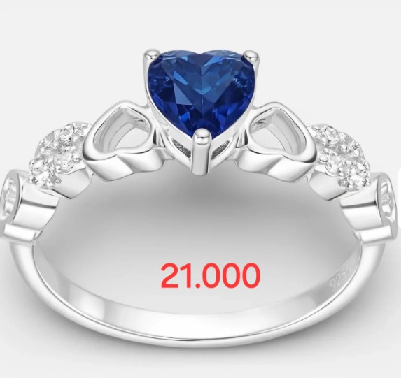 Anillo Corazón Zafiro